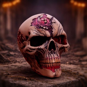 Statueta craniu Hall of Horrors: The Walker of Death – decor gotic si decor fantasy, 15.54 cm - Img 7