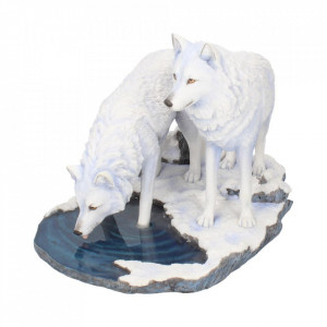 Statueta lupi albi Razboinicii iernii 25 cm Lisa Parker - Img 2