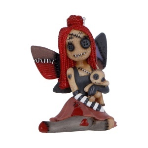 Statueta papusa Voodoo Poppy Thread din colectia The Stitchlings – decor gotic fantasy , 10.5 cm