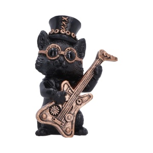 Statueta pisicuta Music Meowstro Guitar – decor steampunk , 10 cm