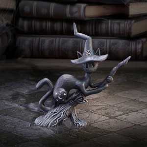 Statueta pisicuta neagra Bewitch - decor gotic cu pisici si vraji, 15 cm - Img 7