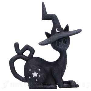 Statueta pisicuta neagra Charm - decor gotic cu pisici si vraji, 12.5 cm