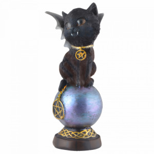Statueta pisicuta vampirita Catula pe Glob 19 cm