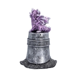 Statueta pui de dragon violet Hatchling Helm – decor medieval collector 12.7 cm - Img 3