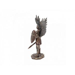 Statueta rasina si bronz Arhanghelul Mihail cu Scut si Sabie 36 cm - Img 3