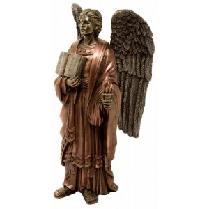 Statueta rasina si bronz Arhanghelul Uriel 19 cm - Img 4