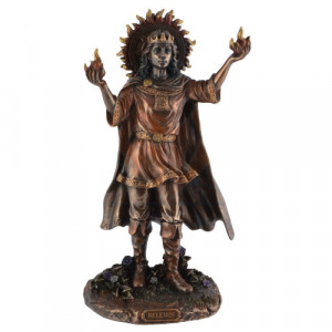 Statueta rasina si bronz, mitologia celtica, zeul soarelui si vindecarii Belenus 24 cm