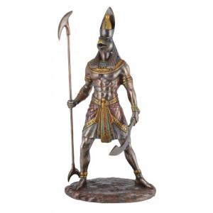 Statueta rasina si bronz, mitologia egipteana, zeul Horus 27cm