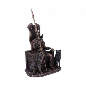 Statueta rasina si bronz, mitologia nordica, zeul Odin 22cm - Img 4