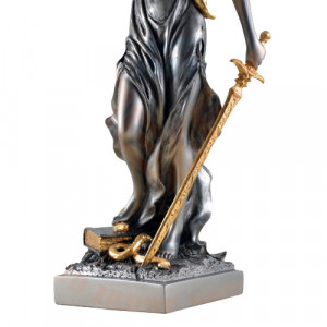 Statueta rasina si bronz zeita dreptatii Themis ( Justitia) 33cm - Img 6