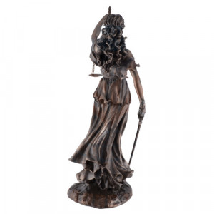 Statueta rasina si bronz zeita dreptatii Themis ( Justitia) 35cm - Img 4