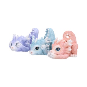 Statueta trei pui de dragonei Intelepti - Coralscale Dragonlings 5.8cm - Img 3
