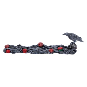 Suport betisoare parfumate Corb Twilight Bloom – decor gotic fantasy pentru colectionari, 28 cm - Img 4