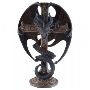 Suport lumanare Dragon pe Cruce 26 cm - Img 3