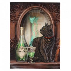 Tablou canvas pisica, Absinthe 19x25cm - Lisa Parker - Img 1