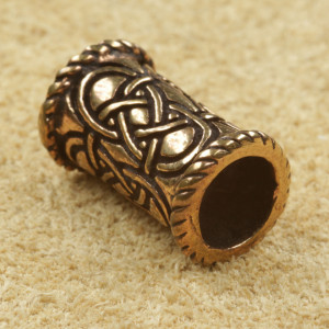 Bijuterie pentru barba/par bronz Nod celtic 1.8x0.7 cm - Img 2