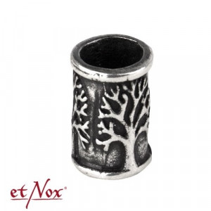 Bijuterie pentru barba/par bronz placat cu argint Copacul Vietii diametru 0.6 cm - Img 3