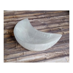Bol in forma de semiluna din Selenit, pentru Purificare 10cm - Img 2