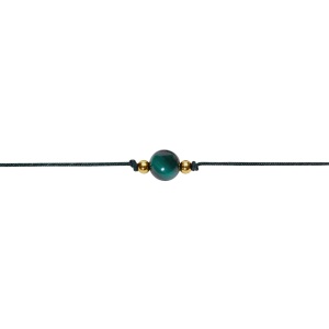 Bratara ajustabila din material textil si sfera de Malachit - Pure - Img 2