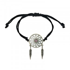 Bratara ajustabila Gardienii Viselor- Dreamcatcher cu Ametist, talisman pentru Intelepciune si Echilibru