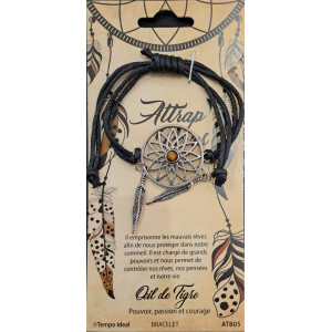Bratara ajustabila Gardienii Viselor - Dreamcatcher cu Ochi de Tigru, talisman pentru Protectie si Implinire - Img 2