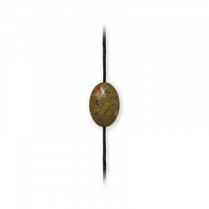 Bratara ajustabila material textil si piatra de Unakit, talisman pentru Echilibru
