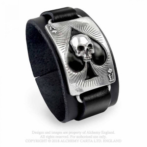 Bratara ajustabila piele Ace of Dead Spades 19 - 24 cm