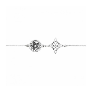 Bratara din argint Tetragrammaton si Nodul Vrajitoarelor 16+3cm, protectie si forta interioara