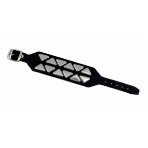 Bratara piele naturala Triangle Studs 3.5cm x 24cm - Img 2