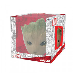 Cana 3D cu capac licenta Marvel - Groot, capacitate 300 ml - Img 3