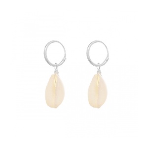 Cercei cu cochilii Cowrie naturale, argint 925 – feminitate si abundenta