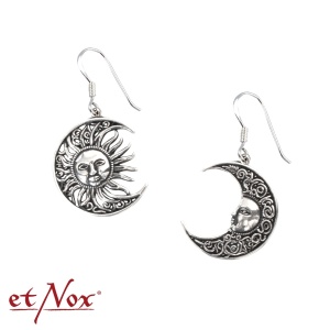 Cercei lungi din argint Soare si Luna 2.2 cm