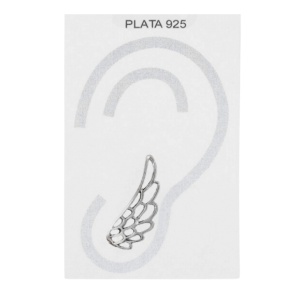 Cercei lungi pe ureche, tip ear climber, din argint in forma de aripi de Inger Seraph 18 mm