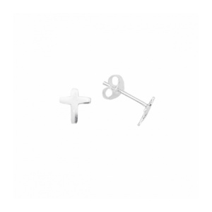 Cercei mici cu surub si tija, din argint Cruce 7.8mm