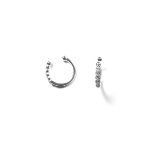 Cercei pe ureche din argint si zirconii albe 12mm