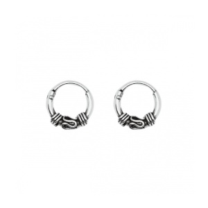 Cercei rotunzi din argint Bali 10mm