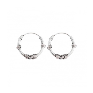 Cercei rotunzi din argint Bali 14mm