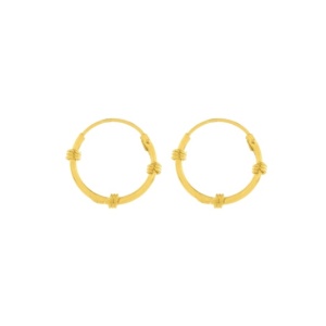 Cercei rotunzi din argint placat cu aur 12mm