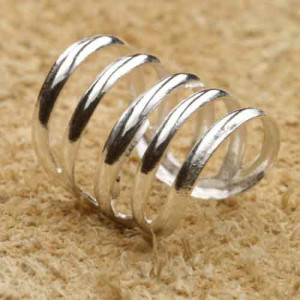 Cercel pe ureche din argint Penta 11 mm