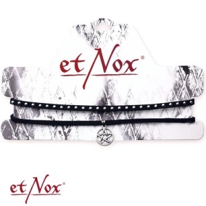 Choker dublu din piele ecologica cu charm Pentagrama