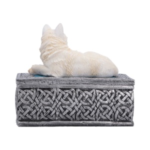 Cutie pentru bijuterii lup Ghost Wolf – decor gotic fantasy ( 10 cm ) - Img 3