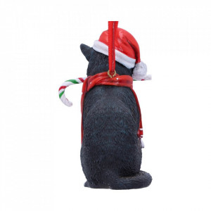 Decoratiune cu agatatoare Pisicuta Candy Cane Cat - Lisa Parker 9 cm - Img 5