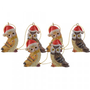 Decoratiune pentru bradul de Craciun - Bufnita de padure 6 cm - Img 8