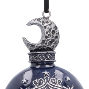 Decoratiune suspendata sticluta de potiuni Moon Hex 9,8 cm - House of Obscura - Img 3