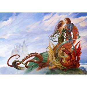 Felicitare medievala Logodna dragonilor - Img 1