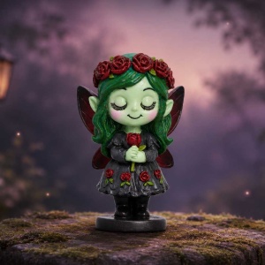 Figurina de colectie zana gotica Elaria 8,2 cm - Spirit Fairies - Img 7
