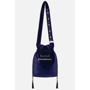 Geanta bucket gotica dark celestial Lunar Eclipse din catifea - Restyle - Img 4