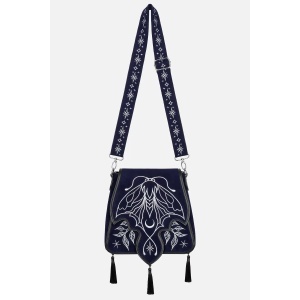 Geanta gotica dark celestial Stardust Tassel cu broderie molie-luna, Restyle - Img 2