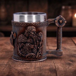 Halba finisaj bronz Viking For The Gods,12 cm, cupa detasabila din inox - Img 7