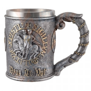 Halba medievala Cavaler Cruciat, Deus lo vult 20 cm - Img 1